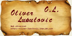 Oliver Lupulović vizit kartica